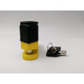 Rugged Hardened Metal Disc Lock - Yellow 5mm Pin